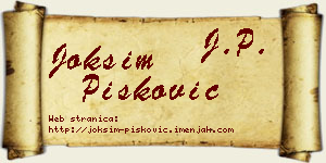 Joksim Pisković vizit kartica